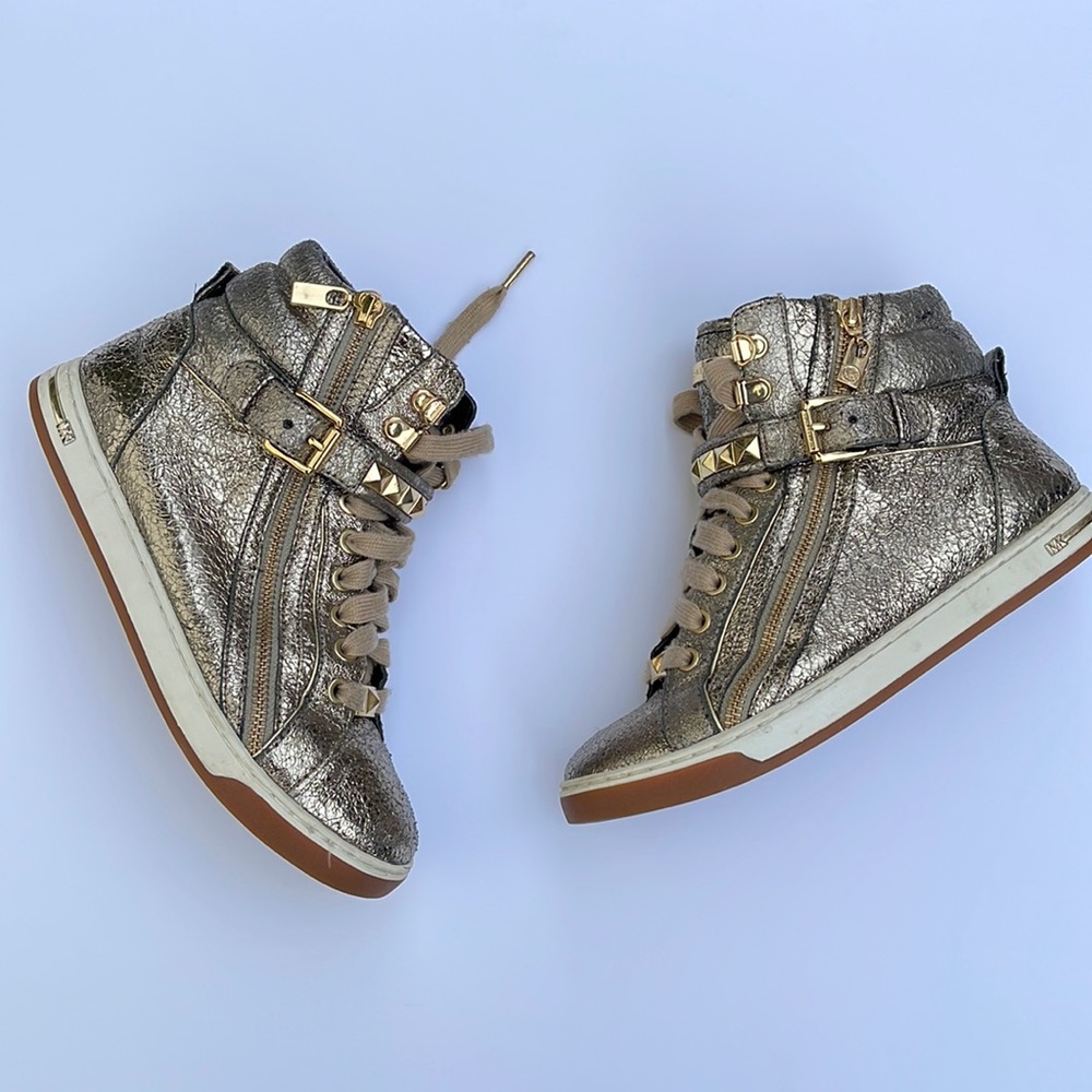 Michael Kors Gold Leather Sneakers